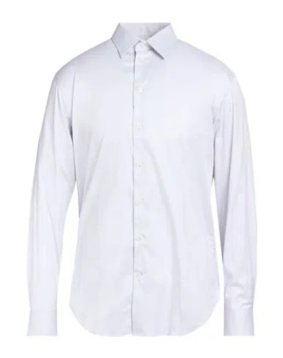 Armani Collezioni Man Shirt Light Grey Size 16 Cotton, Elastane In White