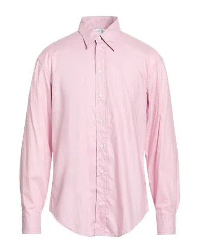 Armani Collezioni Man Shirt Lilac Size L Cotton In Pink
