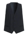 Armani Collezioni Man Tailored Vest Midnight Blue Size 46 Virgin Wool, Elastane, Polyester, Silk In Blue