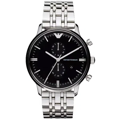 Armani Collezioni Men's Classic Chronograph Black Dial Watch