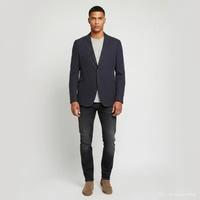 Pre-owned Armani Collezioni Navy Blue Linen Blend Blazer Xl