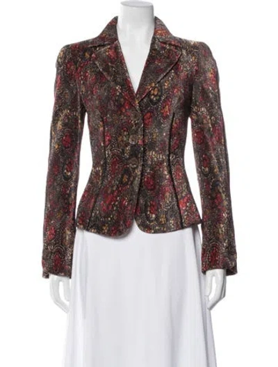 Pre-owned Armani Collezioni Patterned Blazer In Black