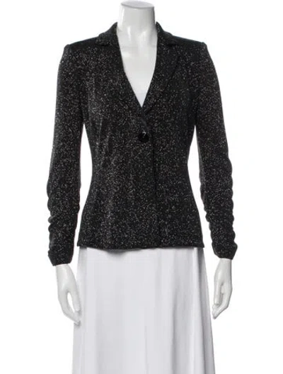 Pre-owned Armani Collezioni Patterned Blazer In Black