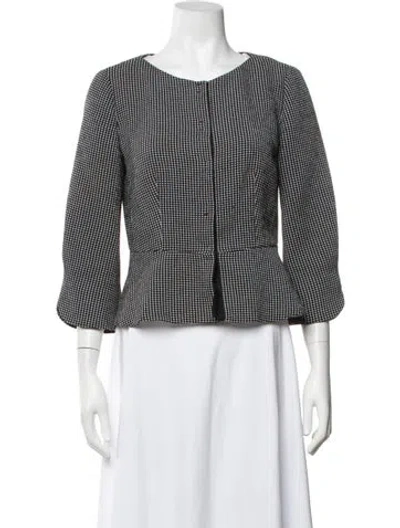 Pre-owned Armani Collezioni Patterned Blazer In Black