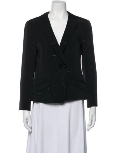 Pre-owned Armani Collezioni Patterned Blazer In Black