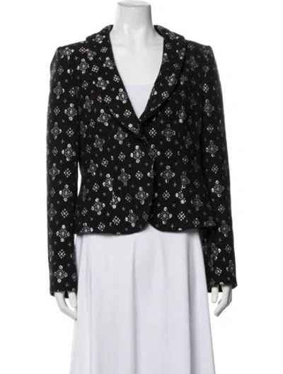 Pre-owned Armani Collezioni Patterned Blazer In Black