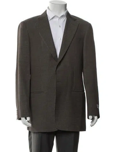 Pre-owned Armani Collezioni Patterned Blazer In Brown