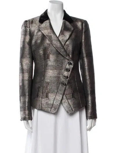 Pre-owned Armani Collezioni Patterned Blazer In Brown