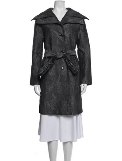 Pre-owned Armani Collezioni Patterned Coat In Blue