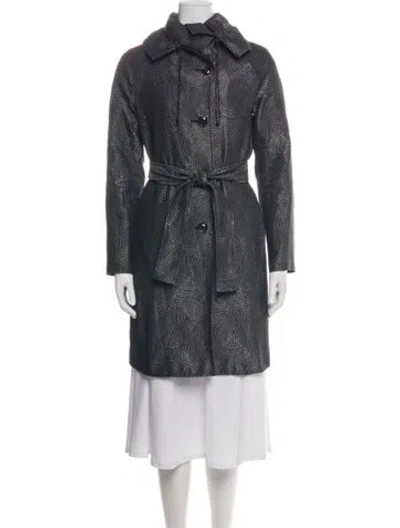 Pre-owned Armani Collezioni Patterned Coat In Green