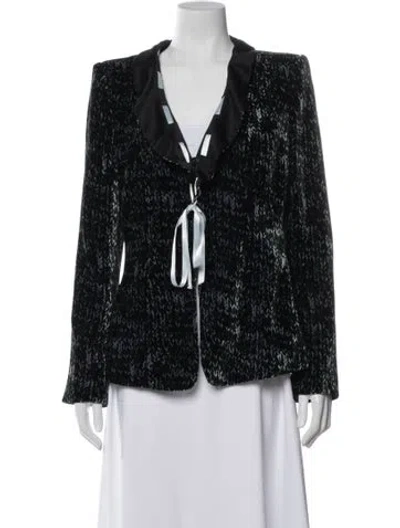 Pre-owned Armani Collezioni Patterned Jacket In Black