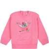 ARMANI COLLEZIONI PINK SWEATSHIRT FOR BABY GIRL WITH THE SMURFS