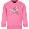 ARMANI COLLEZIONI PINK SWEATSHIRT FOR GIRL WITH THE SMURFS