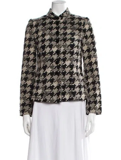 Pre-owned Armani Collezioni Plaid Print Evening Jacket In Black