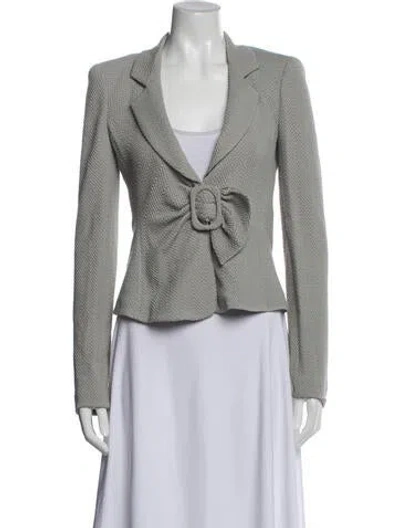 Pre-owned Armani Collezioni Pleated Accents Skirt Suit In Gray