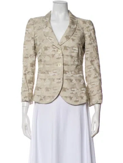 Pre-owned Armani Collezioni Printed Blazer In Neutral
