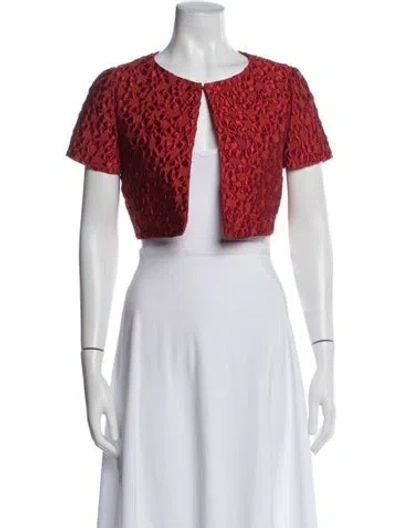 Pre-owned Armani Collezioni Printed Bolero In Red