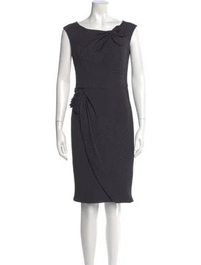 Pre-owned Armani Collezioni Printed Knee-length Dress In Gray