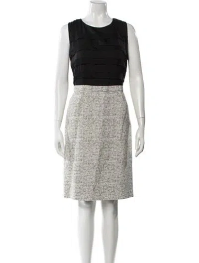 Pre-owned Armani Collezioni Printed Knee-length Dress In Neutral