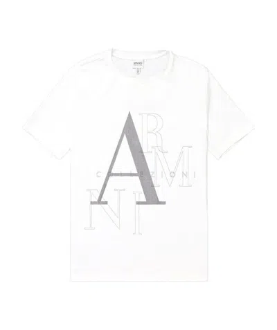 Armani Collezioni Printed Round-necked T-shirt In White