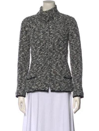 Pre-owned Armani Collezioni Printed Turtleneck Sweater In White