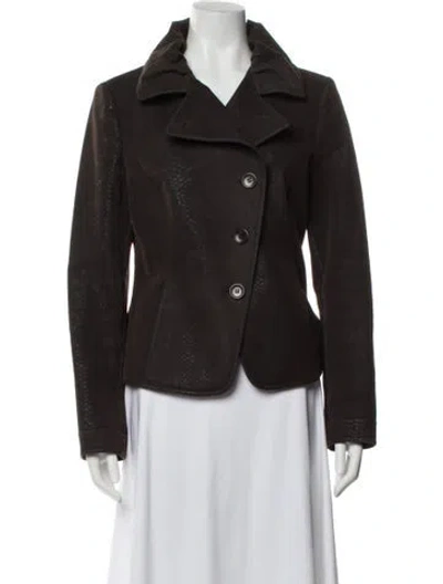 Pre-owned Armani Collezioni Pvc Biker Jacket In Brown