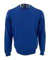 Armani Collezioni Round-neck Long-sleeved Sweater In Blue