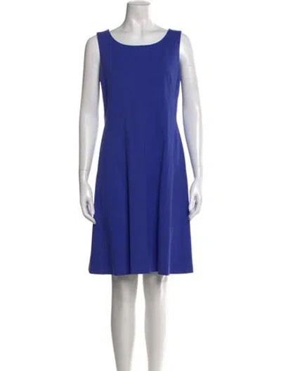 Pre-owned Armani Collezioni Scoop Neck Knee-length Dress In Blue
