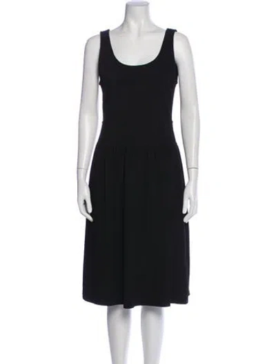 Pre-owned Armani Collezioni Scoop Neck Midi Length Dress In Gray