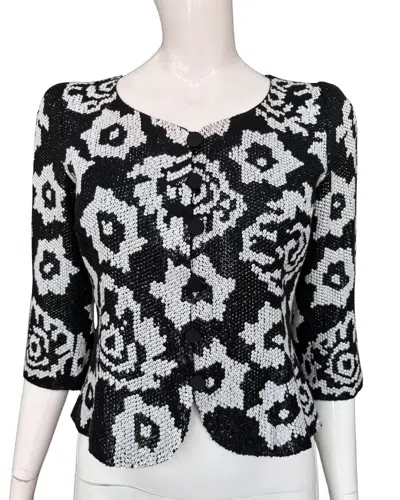 Pre-owned Armani Collezioni Sequin Monochrome Jacket In Gray