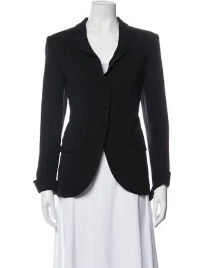 Pre-owned Armani Collezioni Silk Blazer In Black