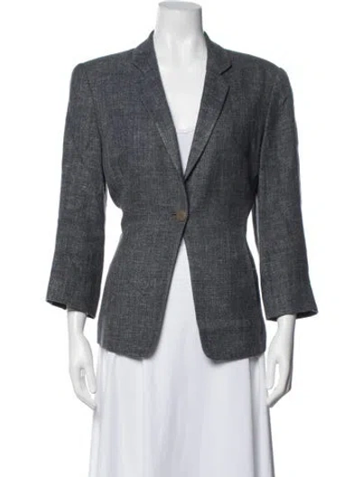 Pre-owned Armani Collezioni Silk Blazer In Blue