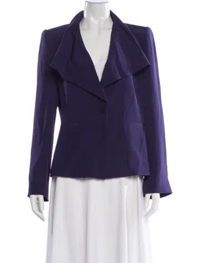Pre-owned Armani Collezioni Silk Blazer In Purple