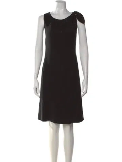 Pre-owned Armani Collezioni Silk Knee-length Dress In Black