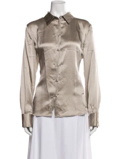 Pre-owned Armani Collezioni Silk Patterned Jacket In Neutral
