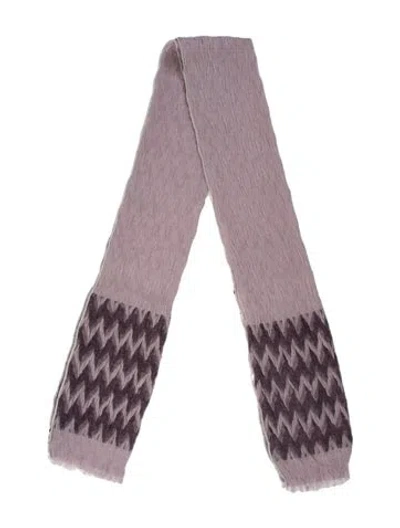 Pre-owned Armani Collezioni Silk Printed Scarf In Purple