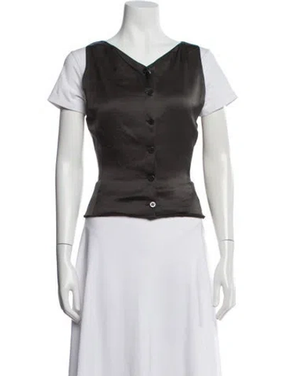 Pre-owned Armani Collezioni Silk Vest In Brown