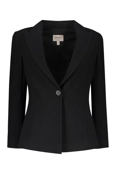 Armani Collezioni Single-breasted Blazer In Black