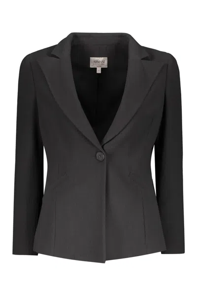 Armani Collezioni Single-breasted Blazer In Grey