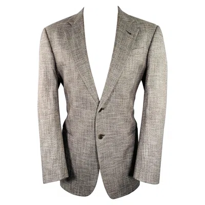 Pre-owned Armani Collezioni Size 40 Brown White Heather Sport Coat