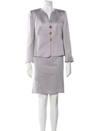 Pre-owned Armani Collezioni Skirt Suit In Silver