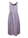 ARMANI COLLEZIONI SLEEVELESS DRESS MADE OF LINEN BLEND WITH ELASTIC GATHERING AT THE WAIST. WELT POCKETS