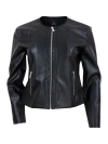 ARMANI COLLEZIONI SLIM-FIT ECO-LEATHER JACKET WITH ZIP CLOSURE AND SIDE POCKETS