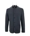 Armani Collezioni Small Collar Long-sleeved Casual Jacket In Black