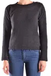Armani Collezioni Soft Knit Sweater With Button Detailing In Gray