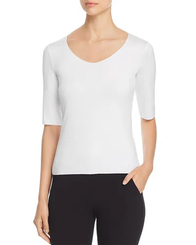 Armani Collezioni Emporio Armani Soft Scoop Neck Tee In White