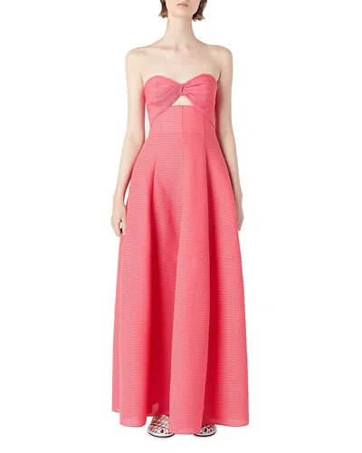 Armani Collezioni Emporio Armani Strapless Cutout Maxi Dress In Solid Medi