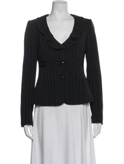 Pre-owned Armani Collezioni Striped Evening Jacket In Black
