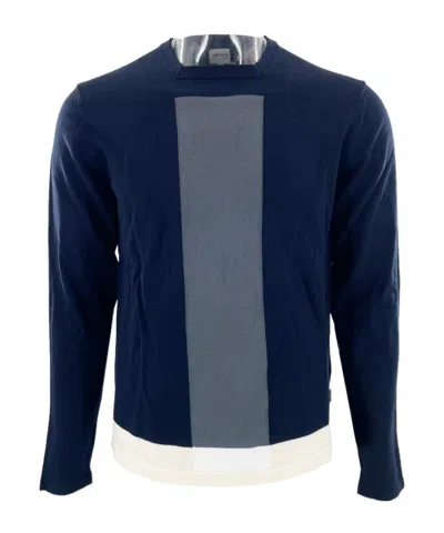 Armani Collezioni Striped Long-sleeved Sweater In Blue