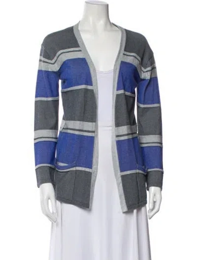 Pre-owned Armani Collezioni Striped Open Front Sweater In Multi